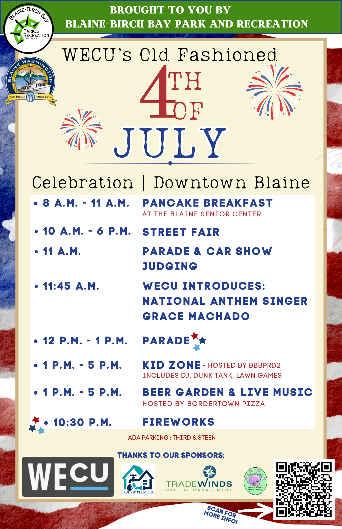 4th of July Schedule - 11x17in poster 4th of July Schedule - 11x17in poster