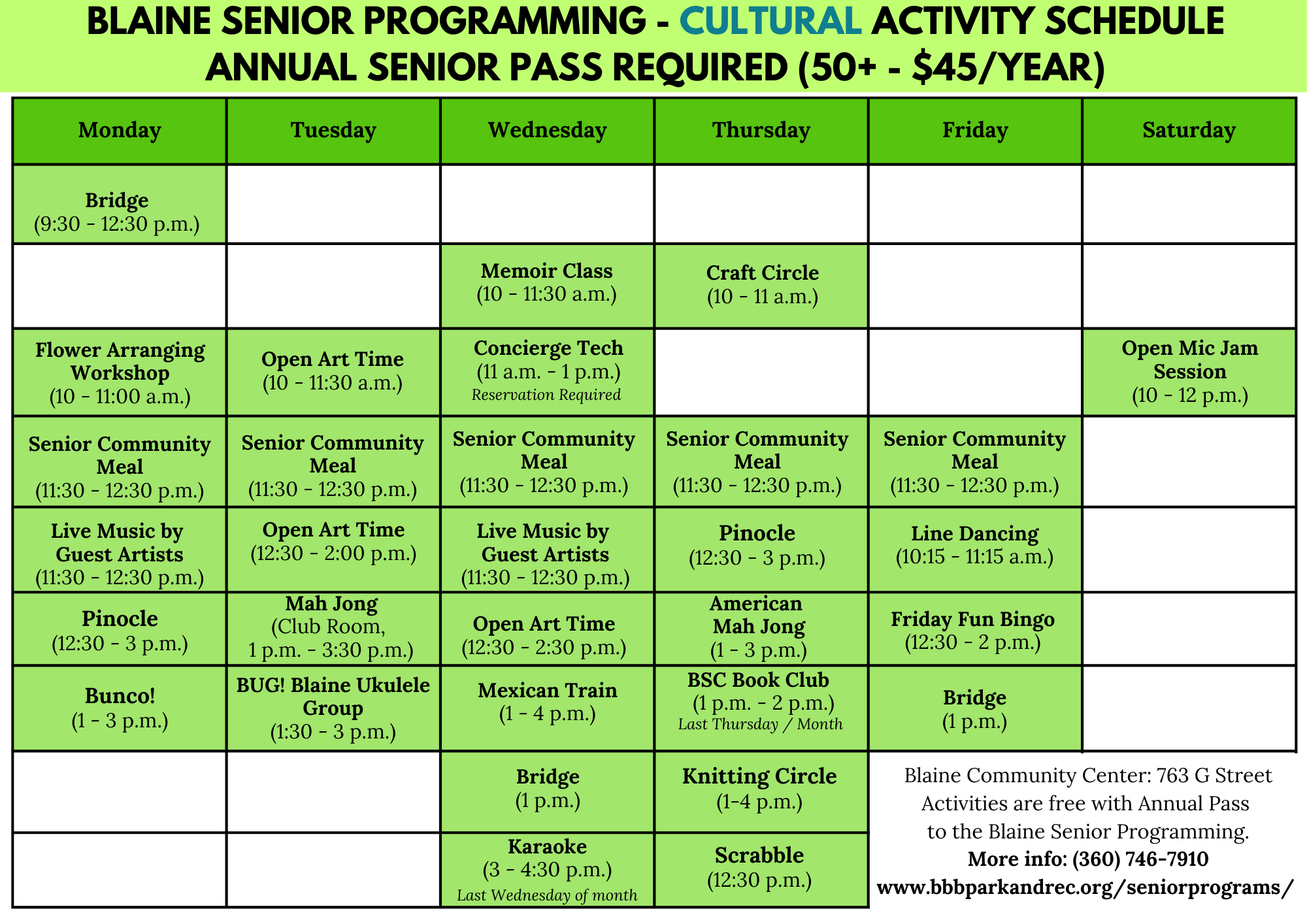 SENIOR PROGRAMS - CULTURAL - FOR PRINTING
